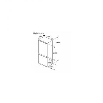 Siemens KB96NVFE0 iQ300 Einbau Kühl-Gefrierkombination, Nischenhöhe 195 cm, 383 L, Full noFrost, Festtürtechnik, Home Connect, hyperFresh, weiß