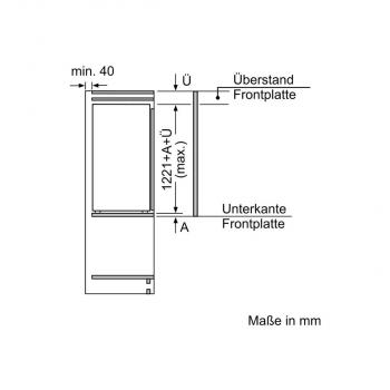 Siemens KI41RNSE0 iQ100 Einbaukühlschrank, Nischenhöhe 122,5 cm, 204 L, Schleppscharnier, Super Cooling, weiß