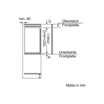 Siemens KI32LNSE0 iQ100 Einbaukühlschrank mit Gefrierfach, Nischenhöhe 102,5 cm, 147 L, Schleppscharnier, Super Cooling, extrem leise, Home Connect, weiß