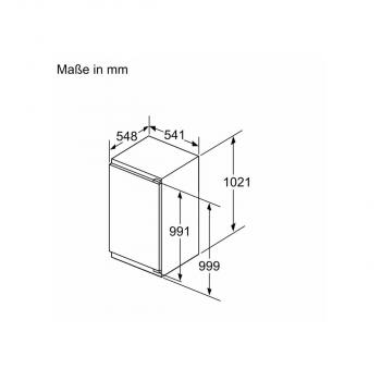 Siemens KI31R2FE0 iQ300 Einbaukühlschrank, Nischenhöhe 102,1 cm, 165 L, Flachscharnier, Super Cooling, extrem leise, weiß