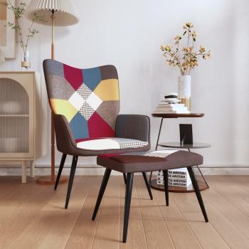 ARDEBO.de - Relaxsessel mit Hocker Patchwork Stoff