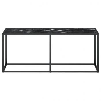 Konsolentisch Schwarz Marmor-Optik 180x35x75,5 cm Hartglas