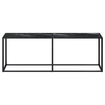 Konsolentisch Schwarz Marmor-Optik 220x35x75,5 cm Hartglas