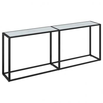 Konsolentisch Weiß Marmor-Optik 200x35x75,5 cm Hartglas