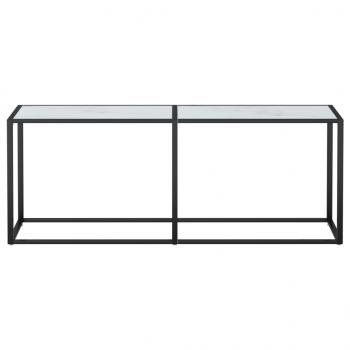 Konsolentisch Weiß Marmor-Optik 200x35x75,5 cm Hartglas