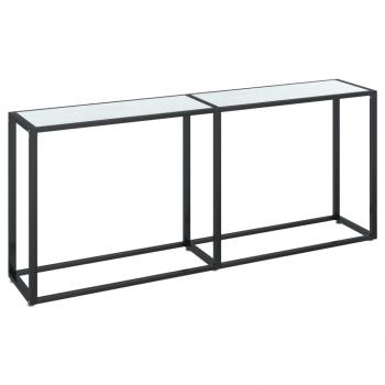 Konsolentisch Weiß Marmor-Optik 180x35x75,5 cm Hartglas