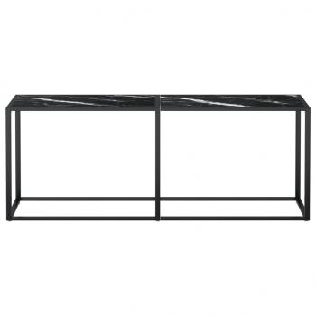 Konsolentisch Schwarz Marmor-Optik 200x35x75,5 cm Hartglas