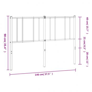 Kopfteil Metall Schwarz 140 cm