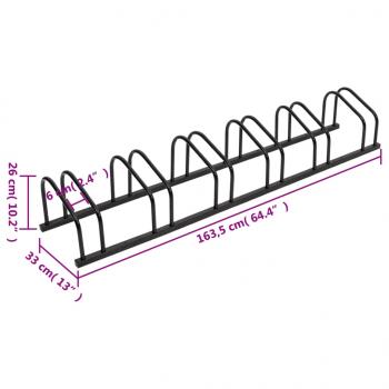 Fahrradständer für 6 Fahrräder Schwarz Stahl