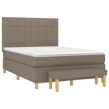 Boxspringbett mit Matratze Taupe 140x190 cm Stoff