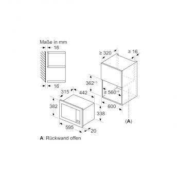 Bosch BFL623MB3 Einbau Mikrowelle, 800 W, Nischenhöhe: 38 cm, AutoPilot 7, Reinigungsoption, LED-Beleuchtung, schwarz