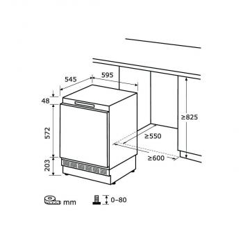 Exquisit UKS140-V-FE-010D Unterbau-Kühlschrank, Nischenhöhe: 82,5 cm, 138L, Festtürtechnik, Schnellkühlen, weiß