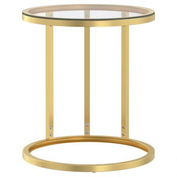 Beistelltisch Golden und Transparent 45 cm Hartglas