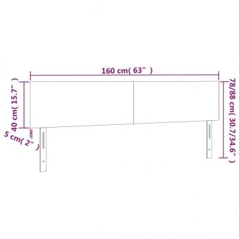 LED Kopfteil Schwarz 160x5x78/88 cm Samt