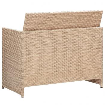 2-Sitzer-Gartensofa mit Polstern Beige Poly Rattan