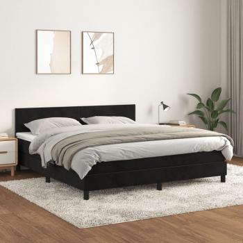 ARDEBO.de - Boxspringbett mit Matratze Schwarz 160x200 cm Samt