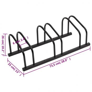 Fahrradständer für 3 Fahrräder Schwarz Stahl