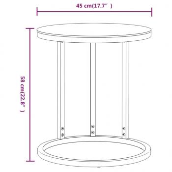 Beistelltisch Golden und Weiße Marmor-Optik 45 cm Hartglas