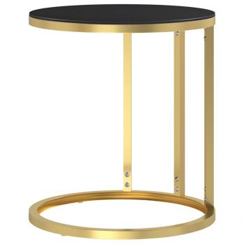 Beistelltisch Golden und Schwarz 45 cm Hartglas