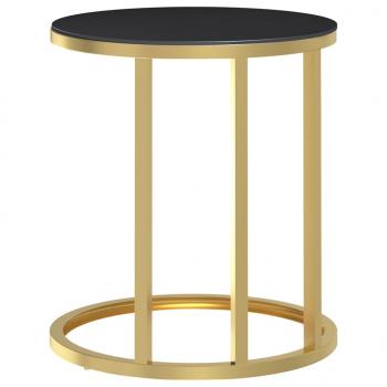 Beistelltisch Golden und Schwarz 45 cm Hartglas