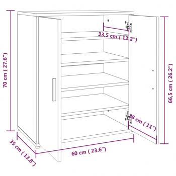 Schuhschrank Grau Sonoma 60x35x70 cm Holzwerkstoff