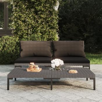 ARDEBO.de - Gartensofas 2 Stk. mit Kissen Halbrundes Poly Rattan