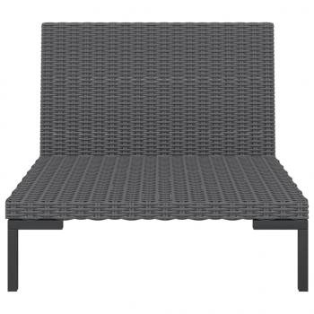 Gartensofas 2 Stk. mit Kissen Halbrundes Poly Rattan