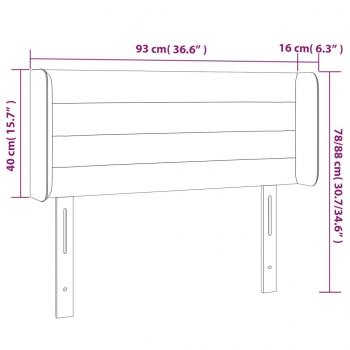 LED Kopfteil Dunkelgrau 93x16x78/88 cm Samt