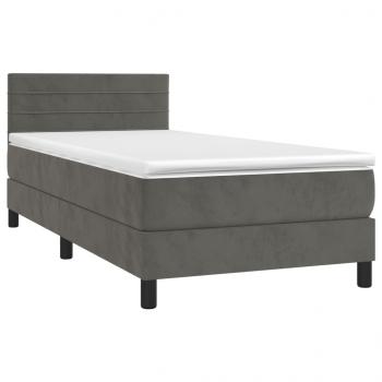 Boxspringbett mit Matratze Dunkelgrau 90x200 cm Samt