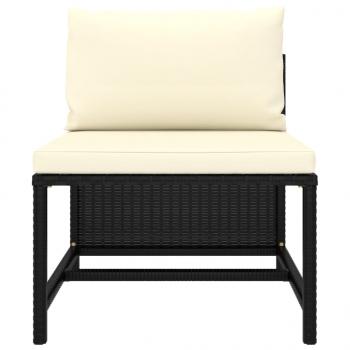 8-tlg. Garten-Lounge-Set mit Kissen Poly Rattan Schwarz