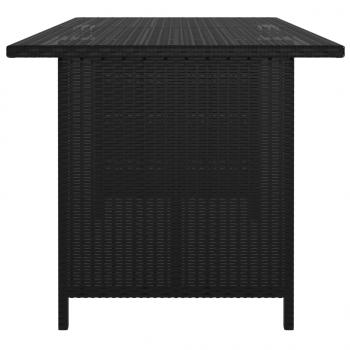 8-tlg. Garten-Lounge-Set mit Kissen Poly Rattan Schwarz