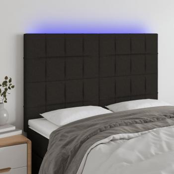 ARDEBO.de - LED Kopfteil Schwarz 144x5x118/128 cm Stoff