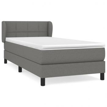 Boxspringbett mit Matratze Dunkelgrau 90x190 cm Stoff