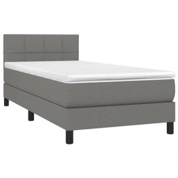 Boxspringbett mit Matratze Dunkelgrau 90x190 cm Stoff