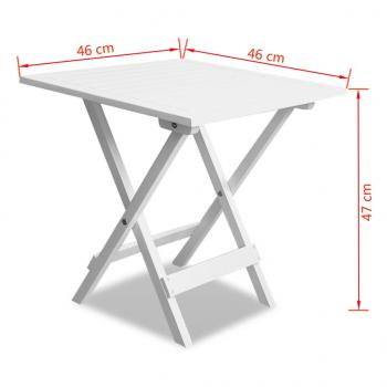 Bistrotisch Weiß 46x46x47 cm Massivholz Akazie