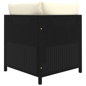 9-tlg. Garten-Lounge-Set mit Kissen Poly Rattan Schwarz