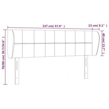 Kopfteil mit Ohren Schwarz 147x23x78/88 cm Stoff