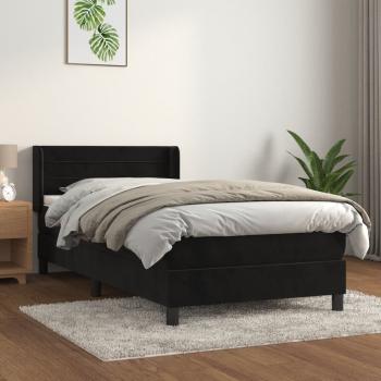 ARDEBO.de - Boxspringbett mit Matratze Schwarz 90x200 cm Samt