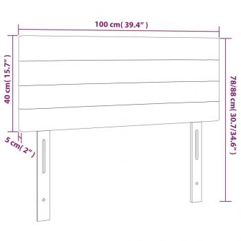 LED Kopfteil Blau 100x5x78/88 cm Stoff