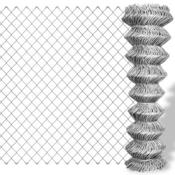 ARDEBO.de - Maschendrahtzaun Verzinkter Stahl 15x1,25 m Silbern