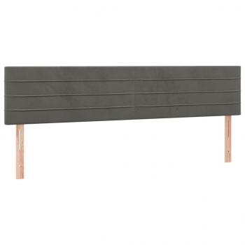 Kopfteile 2 Stk. Dunkelgrau 90x5x78/88 cm Samt