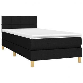 Boxspringbett mit Matratze Schwarz 90x190 cm Stoff