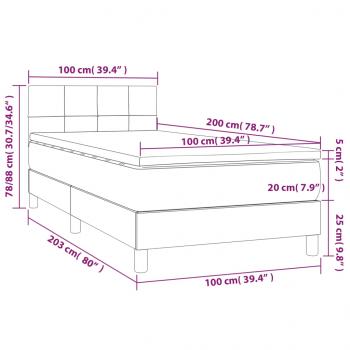 Boxspringbett mit Matratze Dunkelblau 100x200 cm Samt