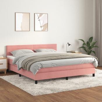 ARDEBO.de - Boxspringbett mit Matratze Rosa 180x200 cm Samt