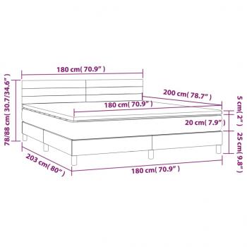 Boxspringbett mit Matratze Hellgrau 180x200 cm Samt