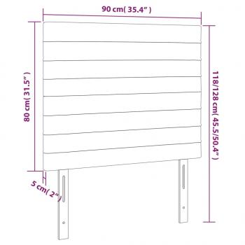 Kopfteile 2 Stk. Schwarz 90x5x78/88 cm Stoff