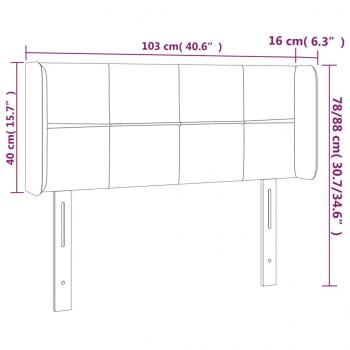 LED Kopfteil Rosa 103x16x78/88 cm Samt