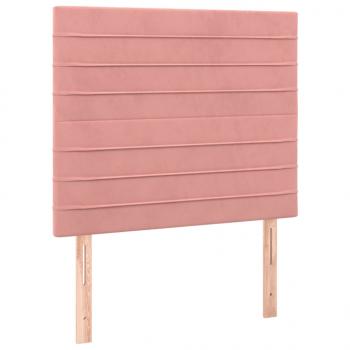 Boxspringbett mit Matratze Rosa 90x190 cm Samt