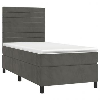 Boxspringbett mit Matratze Dunkelgrau 90x190 cm Samt 