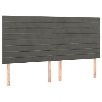 Kopfteile 4 Stk. Dunkelgrau 90x5x78/88 cm Samt